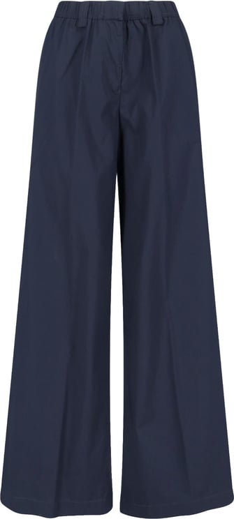 Aspesi Wide Cotton Blend Trousers – Blue