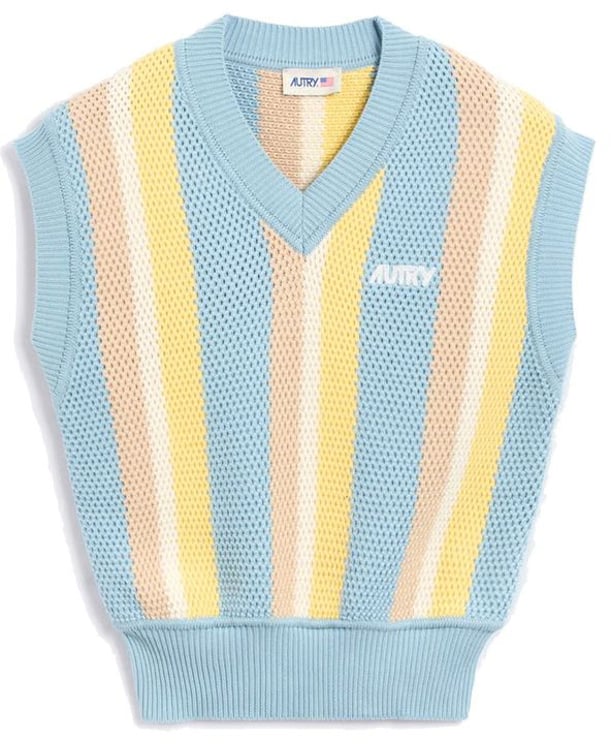 Autry Autry Blue Cotton Waistcoat