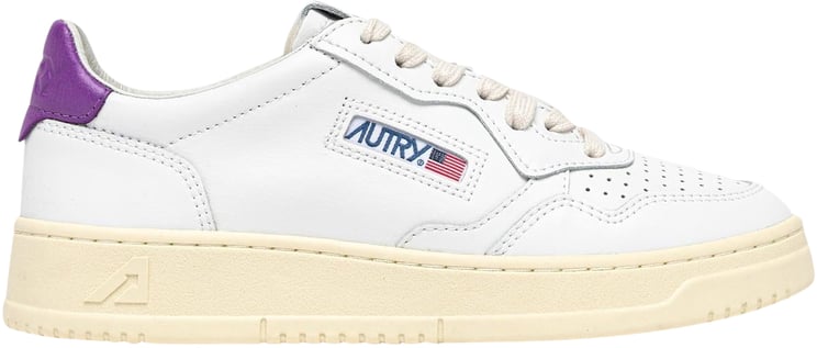 Autry Dames Medalist Low Sneaker Wit/Paars