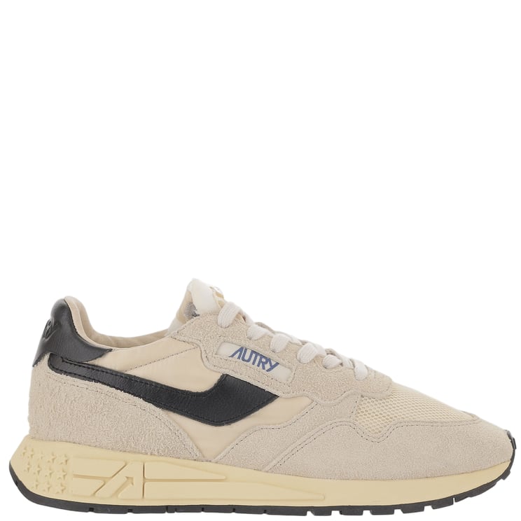 Autry Ivory/Black Leather Running Sneakers