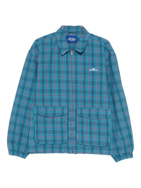Awake Plaid Bold Logo Coach Jacket