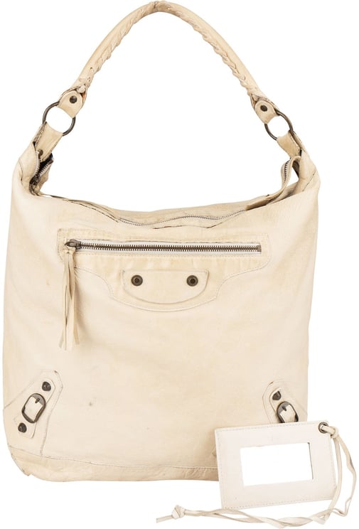 Balenciaga Balenciaga Beige Leather The Day City Hobo Shoulder Bag
