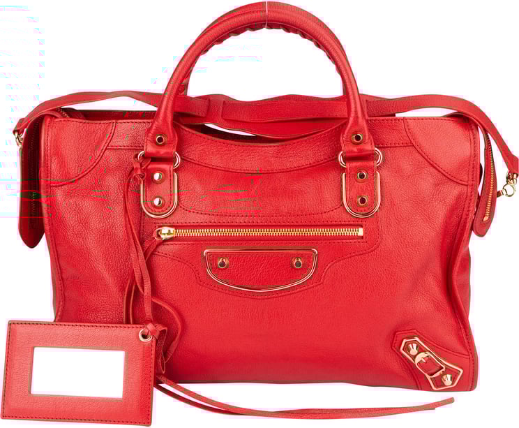 Balenciaga Balenciaga Red Leather City Handbag