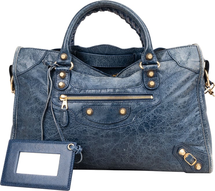 Balenciaga Balenciaga Blue Leather City Handbag