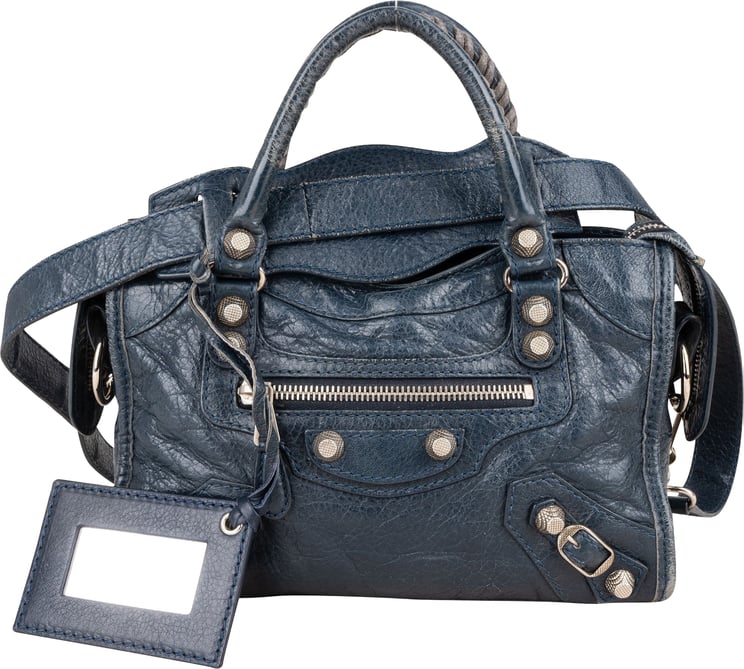 Balenciaga Balenciaga Blue Leather Mini City Handbag