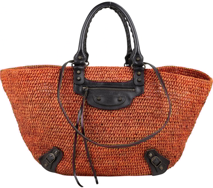 Balenciaga Balenciaga Raffia Ranier City Handbag