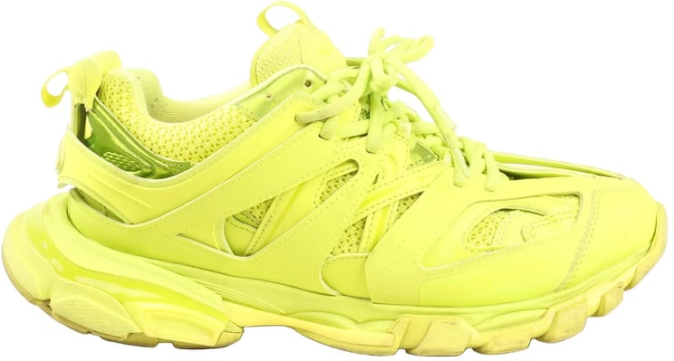 Balenciaga Balenciaga Track Cloth x Leather Sneakers in Neon Yellow 542023, Size 43 EU