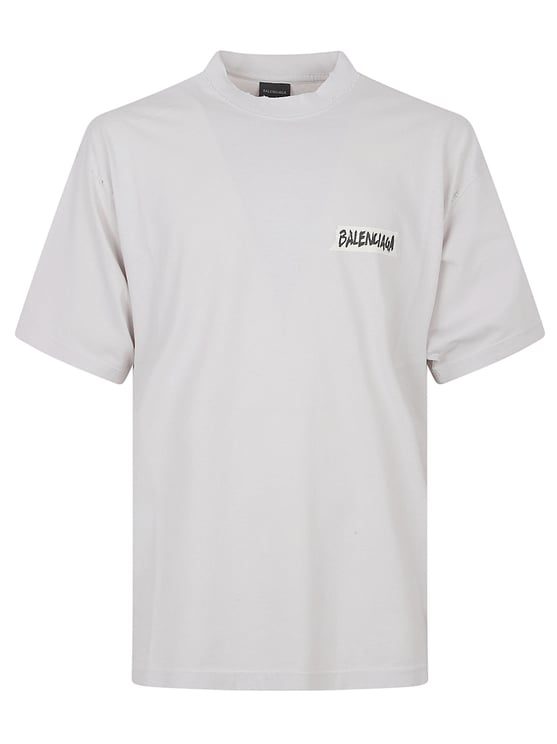 Balenciaga Relaxed-Fit Cotton Jersey T-Shirt with Masking Tape Motif