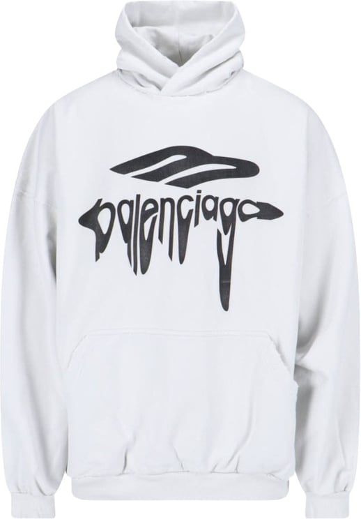 Balenciaga "3B Liquified" Hoodie – White