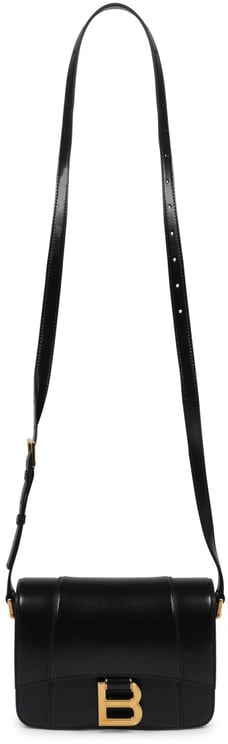Balenciaga Structured Hourglass-Shaped Black Calfskin Shoulder Bag