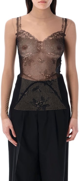 Balenciaga Trompe L'Oeil Lingerie Top Blacklight Blue