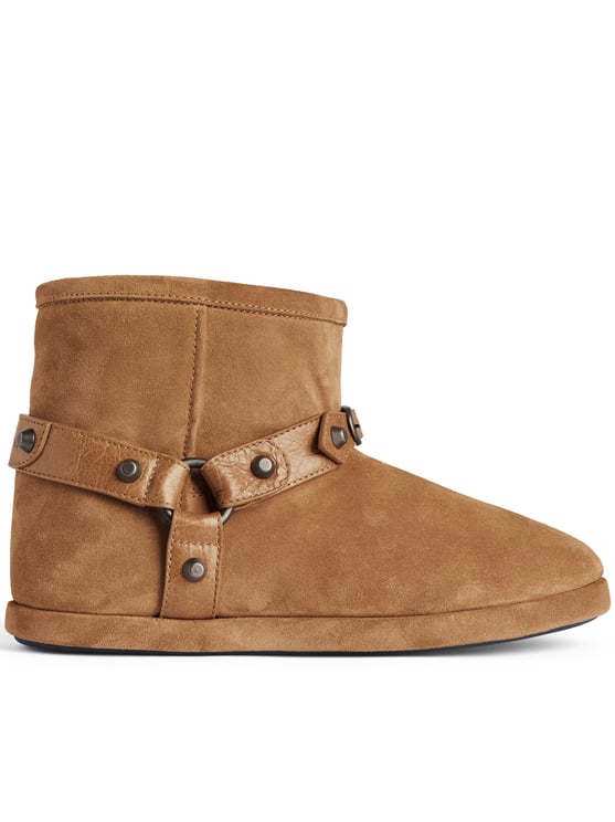 Balenciaga Alaska Brown Suede Shearling Boots