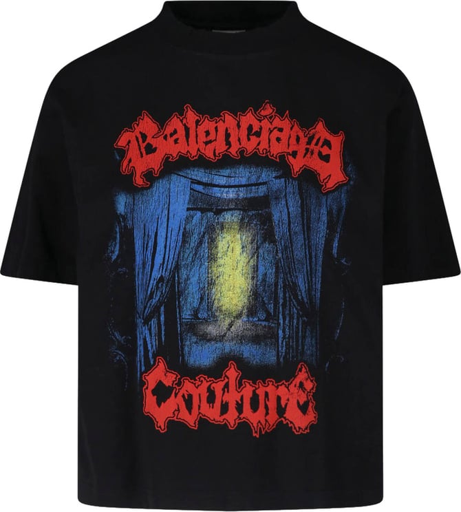 Balenciaga Black Salon De Couture Cotton T-shirt
