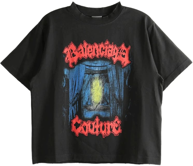 Balenciaga Black Medium Fit Boxy Graphic T-Shirt