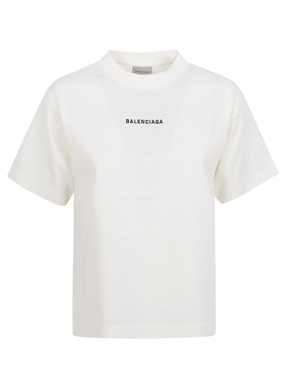 Balenciaga Embroidered Minimalist Jersey Top with Cropped Fit