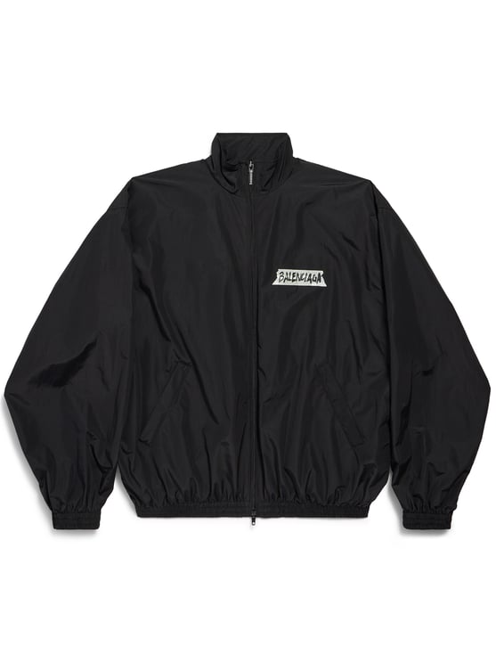 Balenciaga Black Medium Fit Graphic Tracksuit Jacket