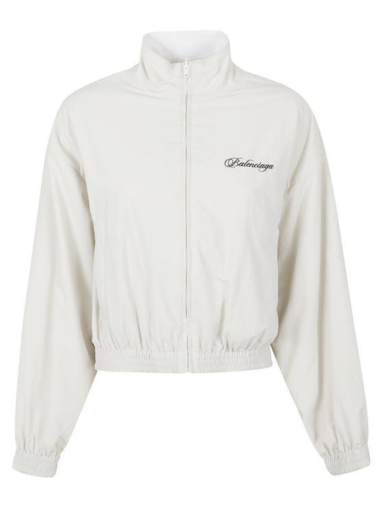 Balenciaga Reversible Cropped Jacket with Cursive Embroidery