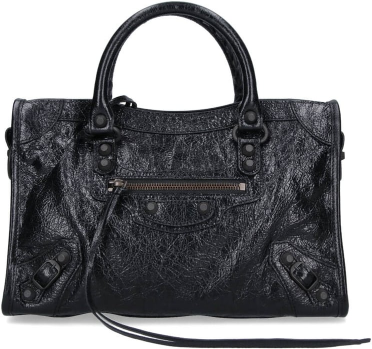 Balenciaga Black Textured Rectangular Braided Bag