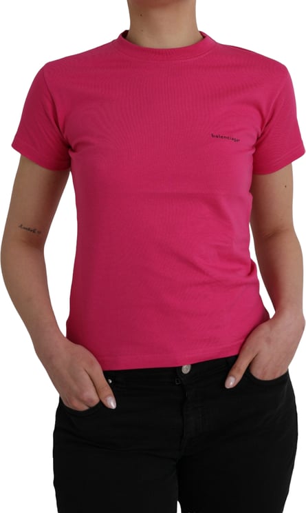 Balenciaga Balenciaga Pink Cotton Crew Neck Short Sleeves Tee T-shirt
