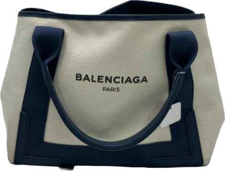 Balenciaga Balenciaga Navy Cabas Denim with Leather MM