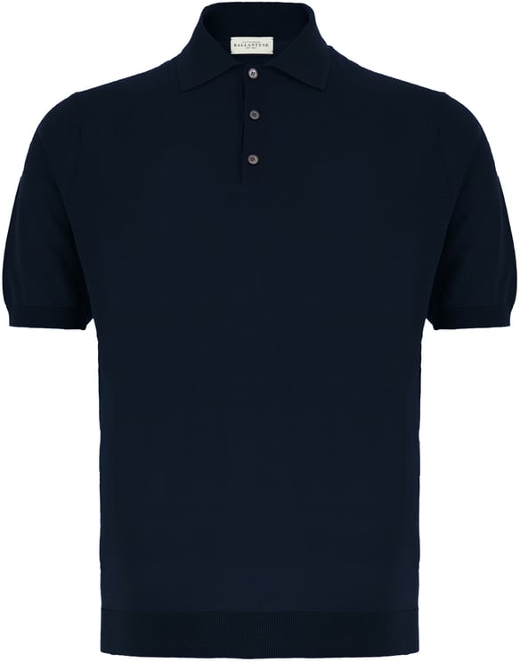 Ballantyne Ballantyne Midnight blue cotton polo shirt