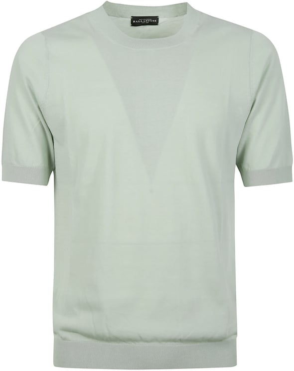 Ballantyne Short Sleeve Plain Sweater Green