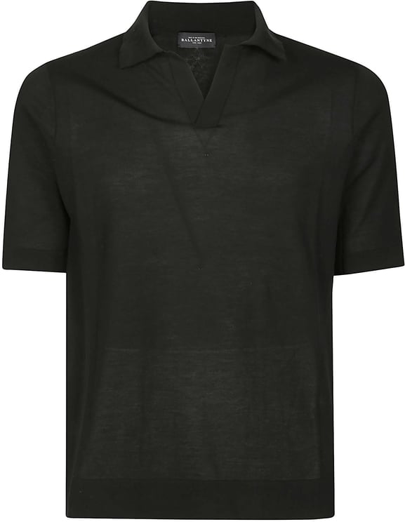 Ballantyne Short Sleeve Plain Polo Shirt Black