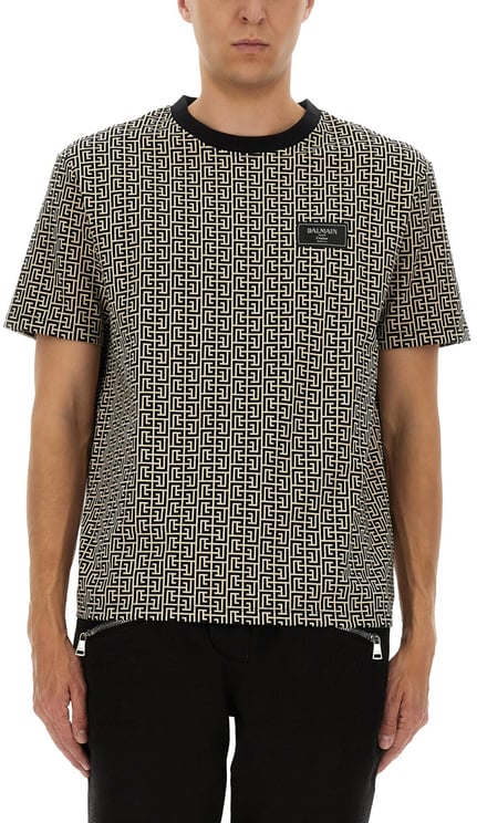 Balmain MONOGRAMMED JACQUARD T-SHIRT