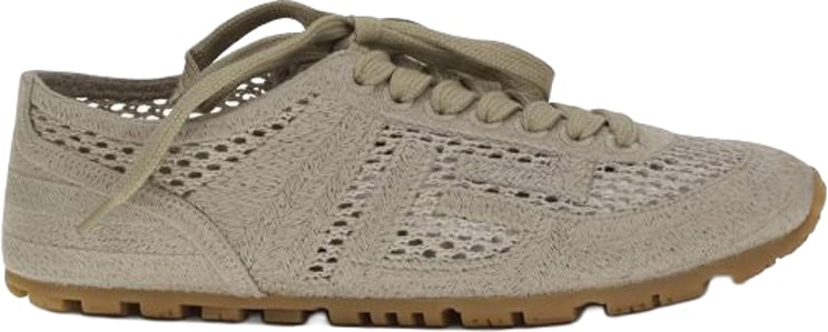 Balmain Balmain Beige Cotton Athletic Sneakers