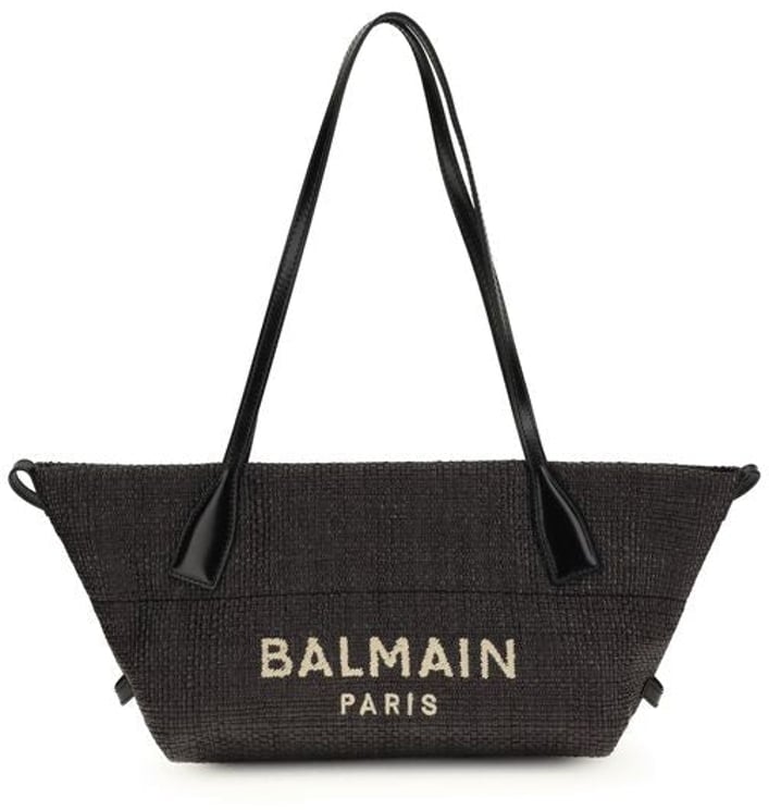Balmain Balmain Black Raffia Shoulder Bag