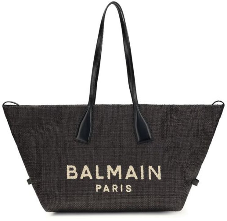 Balmain Balmain Black Raffia Shoulder Bag