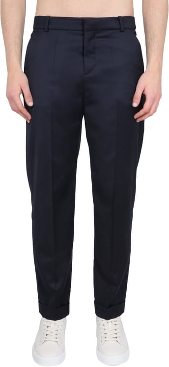Balmain Black Wool Straight Leg Pants