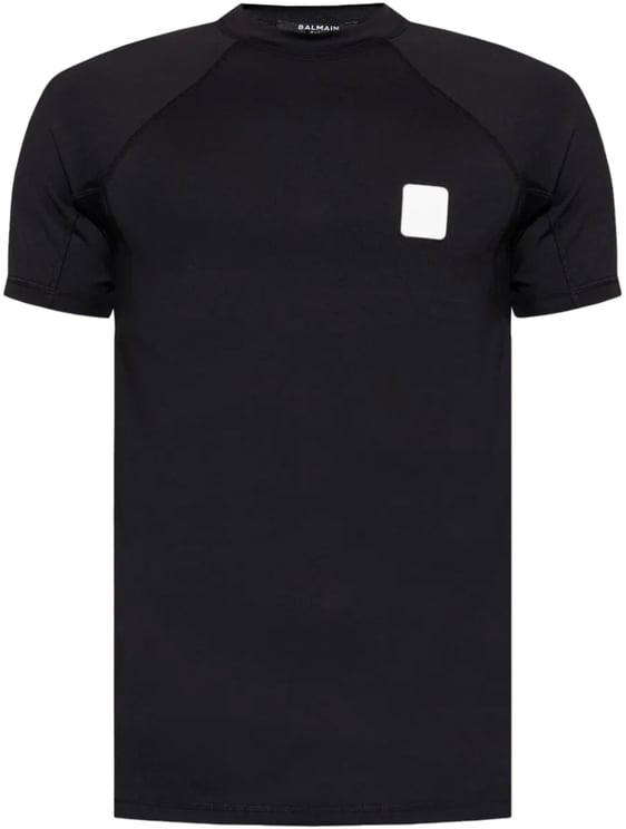 Balmain Raglan Logo Patch T-shirt