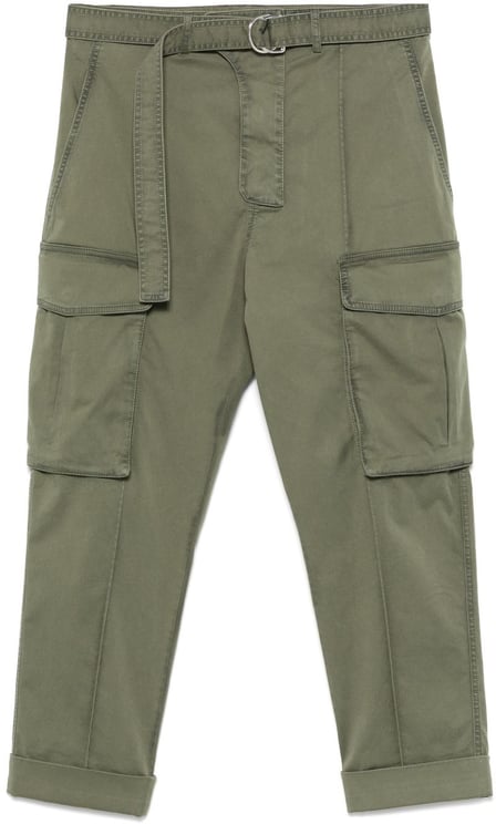 Balmain Cropped Olive Green Cargo Trousers
