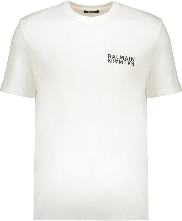 Balmain White comfortable t-shirt with casual logo
