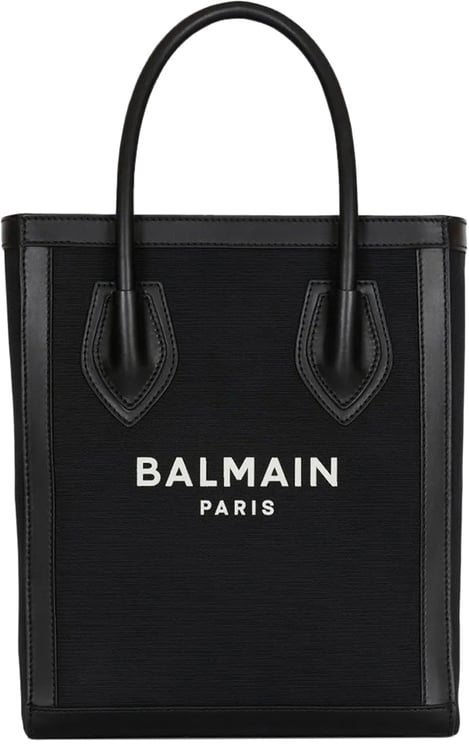 Balmain Balmain leather-trimmed Canvas Tote Bag