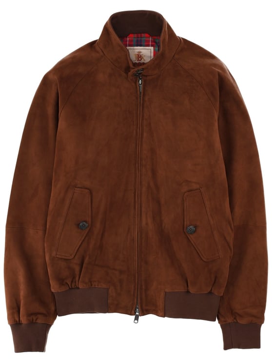 Baracuta Brown Suede Red Tartan Lining Jacket
