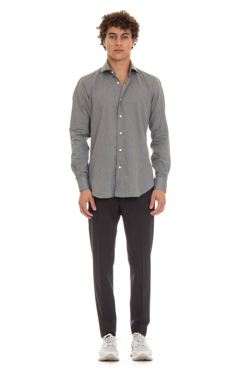 Barba Light Flannel Micro Resca Cotton Shirt