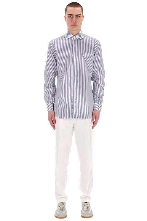 Barba Cult Line Cotton Tailored Stripe Shirt