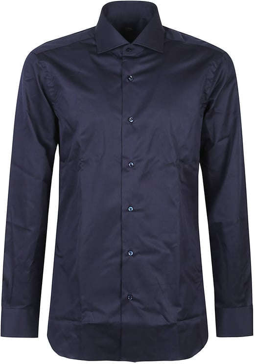 Barba Napoli Long Sleeve Neck Shirt Blue