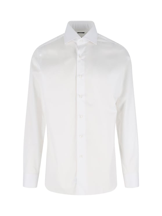 Barba Napoli White Striped Cotton Classic Formal Shirt