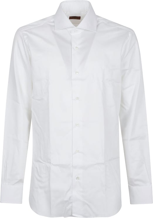 Barba Napoli Long Sleeve Neck Shirt White