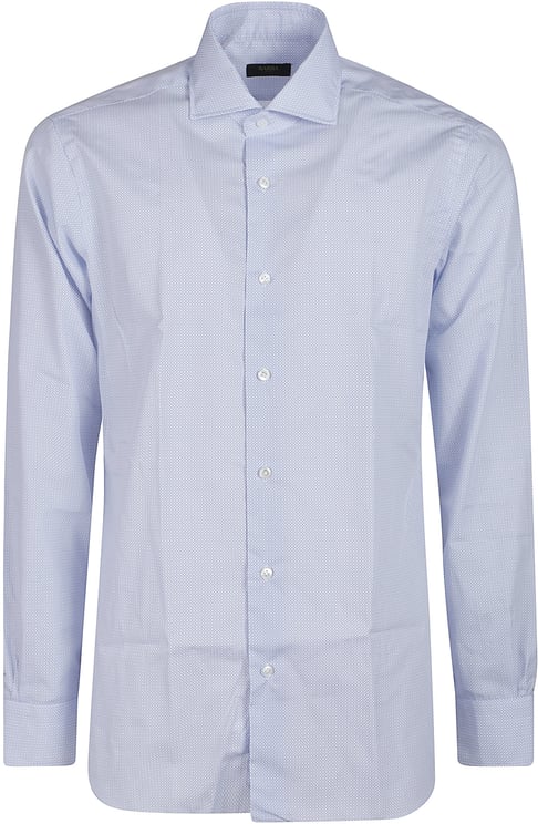 Barba Napoli Long Sleeve Neck Shirt Blue