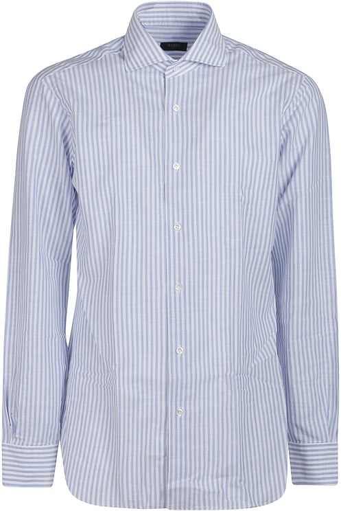 Barba Napoli Long Sleeve Neck Shirt Blue