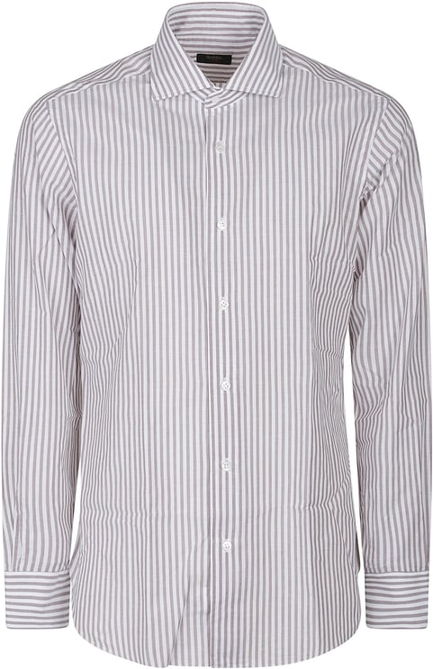 Barba Napoli Long Sleeve Neck Shirt Brown