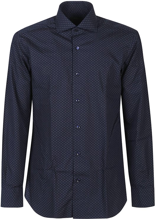Barba Napoli Long Sleeve Neck Shirt Blue