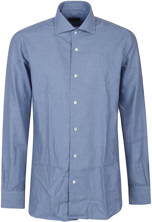 Barba Napoli Long Sleeve Neck Shirt Blue