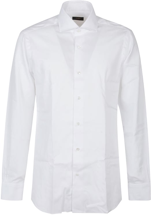 Barba Napoli Long Sleeve Neck Shirt White