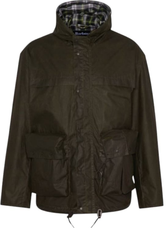Barbour Parka Durhan capuche poches soufflées tartan antique intérieur MWX2448 OL51 Barbour homme