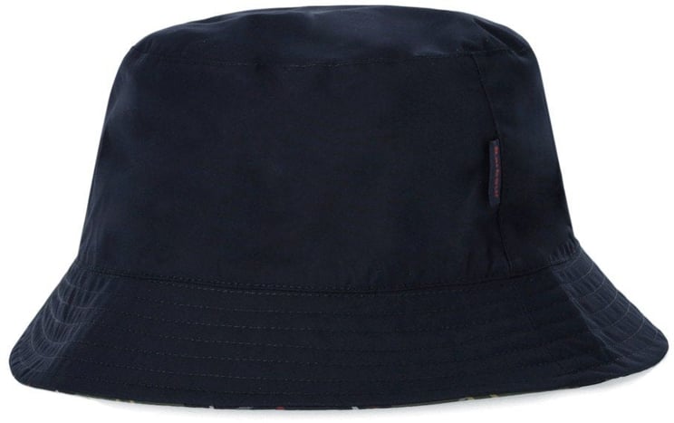 Barbour BARBOUR HUTTON NAVY BLUE REVERSIBLE BUCKET HAT